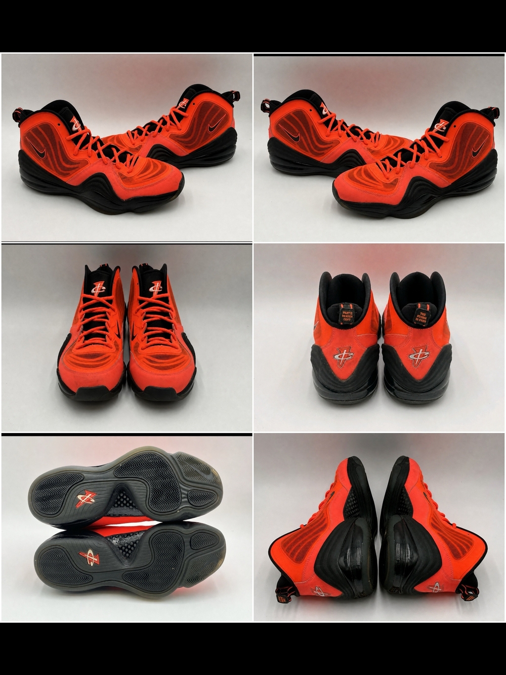 Nike Air Penny V Total Crimson 537331-800 Men's Size 11 Used No Box Rare